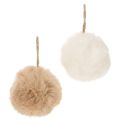 Floristik24 Decoratieve pompon om op te hangen, pluizige bal van imitatiebont, 7 cm, 6 stuks