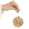Decoratieve pompon om op te hangen, pluizige bal van imitatiebont, 7 cm, 6 stuks | Floristik24.nl