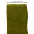 Wolviltband als tweekleurige potband voor bloemstukken, groen/rood, 15 cm x 5 m | Floristik24.nl