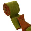 Wolviltband als tweekleurige potband voor bloemstukken, groen/rood, 15 cm x 5 m | Floristik24.nl