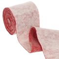 Viltlint, 100% wol, tweekleurig, als pannenlap, viltlint wit/rood, 15 cm x 5 m | Floristik24.nl