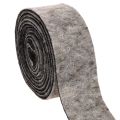 Floristik24 Viltband, potband, 100% wol, grijs/zwart, 7,5 cm breed, 5 m lang