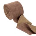 Tweekleurig viltband van wolvilt, 100% wol, paars/bruin, 15 cm x 5 m | Floristik24.nl