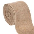 Floristik24 Wolviltlint, tweekleurig, per meter verkrijgbaar voor creatieve projecten, bruin/wit, 15 cm x 5 m