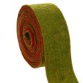 Floristik24 Viltband, tweekleurige pannenlapband, 100% wol, rood/groen, 7,5 cm breed, 5 m lang
