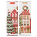 Cadeautasje met fles, kersthuisje en kerstboom (36 cm, 2 stuks) | Floristik24.nl