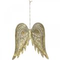 Floristik24 Kerstdecoratie engelenvleugels, metalen decoratie, vleugels om op te hangen gouden, antieke look H29.5cm B28.5cm