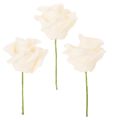 Floristik24 Kunstmatige rozen, crèmekleurig, bloem op steel van 10 cm, 100 stuks