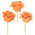 Floristik24 Kunstmatige oranje roos, 5 cm bloem, per stuk, 100 stuks