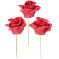 Floristik24 Kunstmatige rode rozen met steel, 5 cm, 100 stuks