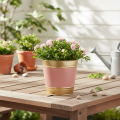 Metalen plantenpot/bloempot/plantenbak, Ø13cm H12cm, 4 stuks | Floristik24.nl