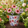 Bloempot, lentedecoratie, plantenbak, metaal, Ø14cm H12,5cm | Floristik24.nl