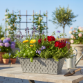 Zinken kom met diamantpatroon 22 cm × 12 cm | Floristik24.nl