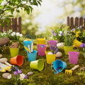 Kleurrijke emmertjes, Ø8cm H7,5cm, 12 stuks | Floristik24.nl