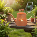 Decoratieve metalen gieters met oranje paardenbloemmotief, theelichthouders, 12 cm, 2 stuks | Floristik24.nl