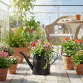 Stijlvolle kleine decoratieve gieter, zwart metaal, 30x13x17 cm, 1,7 liter, plantenbak, decoratie voor appartement/balkon | Floristik24.nl