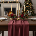 Fluwelen tafelloper Bordeaux donkerrood, 28×270cm - luxe tafelloper decoratiestof voor feestelijke gelegenheden | Floristik24.nl