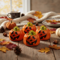 Decoratief keramisch pompoenfiguurtje voor de herfst en Halloween, 8 cm | Floristik24.nl