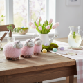 Roze schaap met bril en bont keramiek 10,5×5,5×9cm 3st | Floristik24.nl