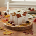 Decoratieve keramische miniatuurhuisjes set, tafeldecoratie, 9 cm, 3 stuks | Floristik24.nl