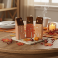 Decoratief keramisch miniatuurhuisje met ramen, 14 cm, 3 stuks | Floristik24.nl