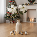 Kunstmatige witte poinsettia, grote bloeiende takdecoratie, 65 cm, 2 stuks | Floristik24.nl