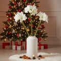 Kunstmatige amaryllisbloem, wit, met steel, advent en kerst, 50 cm | Floristik24.nl
