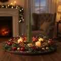 Kunstkerstboom met houten voet voor kerstversiering, 80 cm | Floristik24.nl
