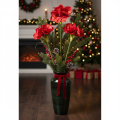 Kunstmatige amaryllisbloem, rood, lange steel, voor vaas en bloemstuk, 77 cm | Floristik24.nl