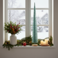 Kunstkerstboom, decoratieve boom, verfijnd ontwerp met houten voet, 80 cm | Floristik24.nl