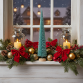 Kunstkerstboom, smal, met houten voet, 40 cm | Floristik24.nl