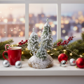 Met sneeuw bedekte sparren, kunstmatig winterlandschap voor kerstdorp en tafeldecoratie, 29 cm | Floristik24.nl