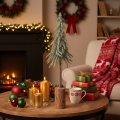 Kunstmatige kerstboom, met ijseffect, houten voet, winterdecoratie, 60 cm | Floristik24.nl