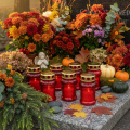 Grafkaars voor herfstgrafversiering voor Allerheiligen en de Zondag van de Doden, 13 cm, 8 stuks | Floristik24.nl