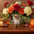 Uilenbeeldje, kleine zittende uil, decoratie, 11 cm | Floristik24.nl