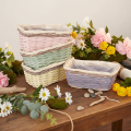 Rechthoekige plantenmand met folie, decoratieve mand, plantenbak, 25 cm, 4 stuks | Floristik24.nl