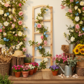 Houten raamkozijn als wanddecoratie, 100 cm | Floristik24.nl
