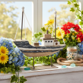Scheepsdecoratie, maritieme stijl, hout met standaard, 20 cm | Floristik24.nl