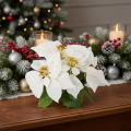 Kunstmatige kerstster, wit, grote bloem, decoratieve plant, 40 cm | Floristik24.nl