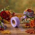 Paarse gaastape, 4,5 cm breed, decoratieve tape op rol voor creatieve knutselprojecten, 10 m | Floristik24.nl
