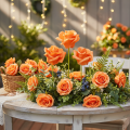 Kunstmatige oranje roos, 5 cm bloem, per stuk, 100 stuks | Floristik24.nl