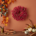 Kunstbloemenkrans, decoratie met gipskruid, 30 cm | Floristik24.nl