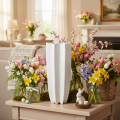 Bloemenvaas met ribbels, moderne decoratieve vaas, 38 cm | Floristik24.nl