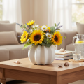 Decoratieve vaas in de vorm van een pompoen, glanzend, herfstdecoratie voor de woonkamer, 19 cm | Floristik24.nl