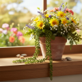 Hangende slinger van kunstplanten met vetplanten als decoratie voor de woonkamer | Floristik24.nl