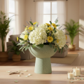 Moderne ronde plantenbak op een hoge voet, 18 cm | Floristik24.nl
