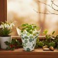 Papieren bloempot met klavermotief, nieuwjaarsdecoratie, 12 cm, 12 stuks | Floristik24.nl