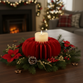 Papieren decoratie, honingraatvormige papieren pompoen, rond, moderne tafeldecoratie, 24 cm, 4 stuks | Floristik24.nl