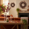 Kunstmatige krans met varentakken, herfstdecoratie, 35 cm | Floristik24.nl