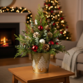 Metalen emmer kerstboomplantenbak goudkleurig Ø12cm H11,5cm | Floristik24.nl